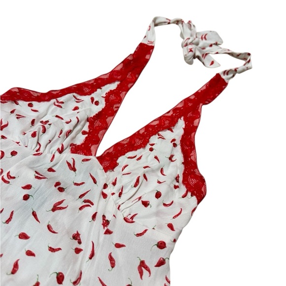 Wild Fable Red and White Chili Pepper Halter Backless Dress Size S - Picture 5 of 7